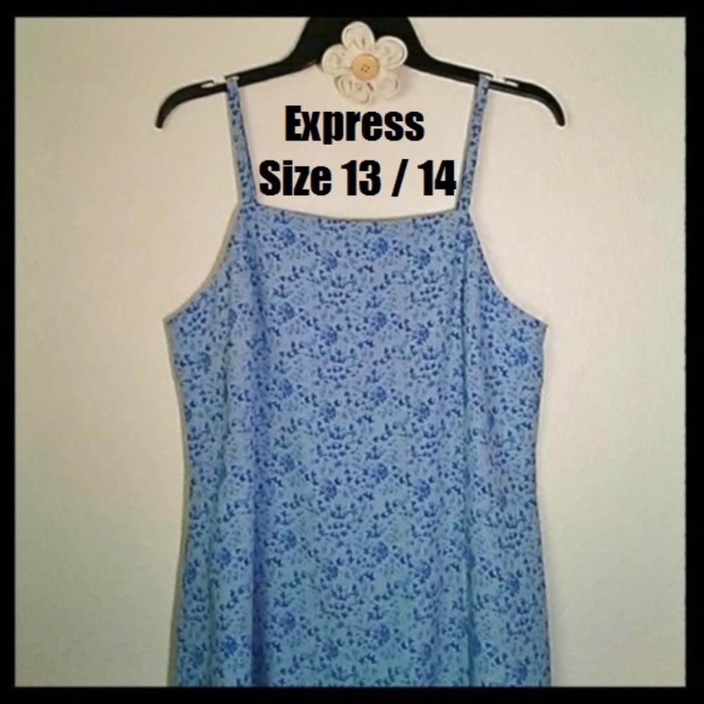NEW Express Periwinkle Blue Floral Romper Dress.